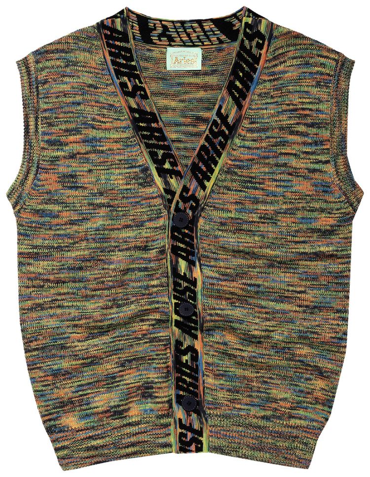 Aries Space Dye Sweater Vest Black
