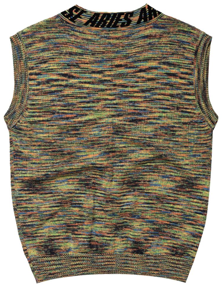 Aries Space Dye Sweater Vest Black