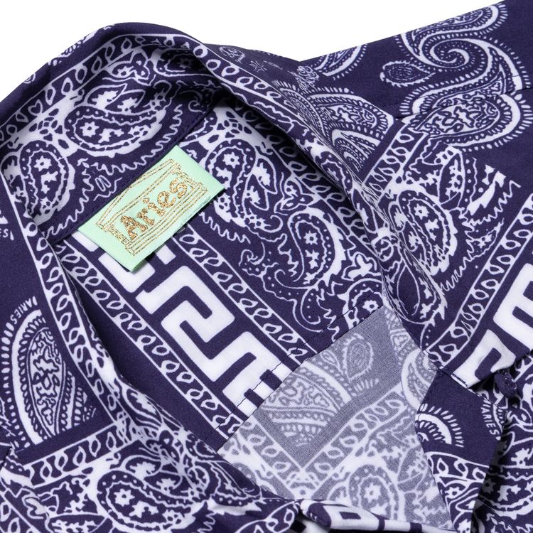 Aries Bandana Print Hawaiian Shirt Navy