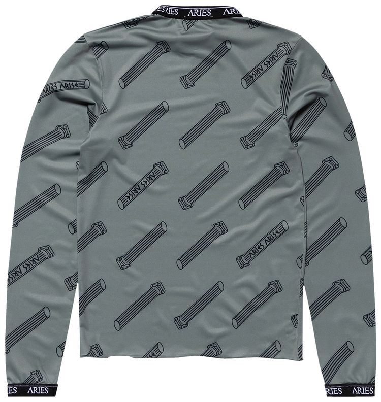 Aries Column Allover Print Long Sleeve Top Grey