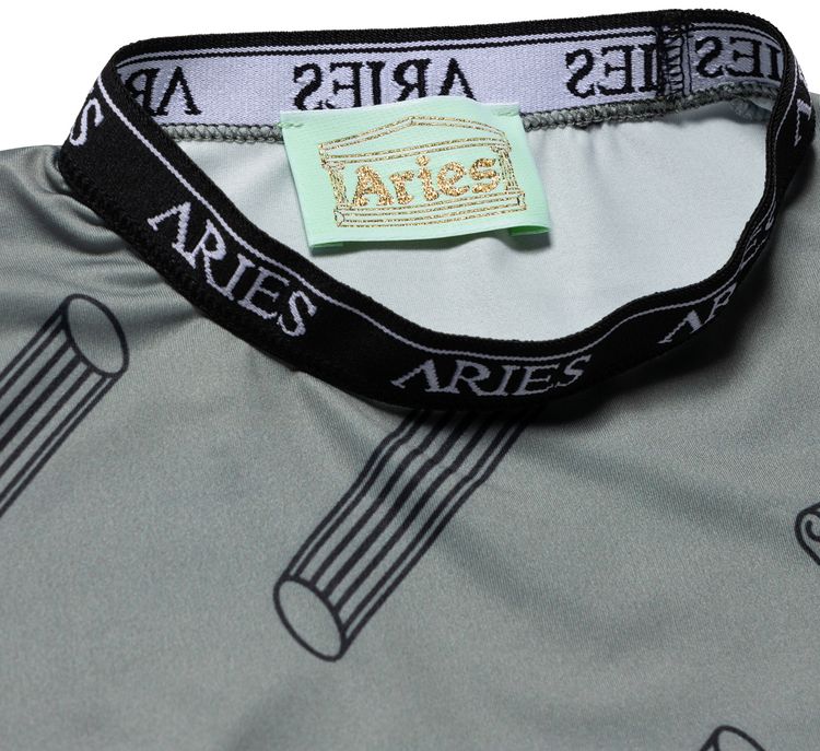 Aries Column Allover Print Long Sleeve Top Grey