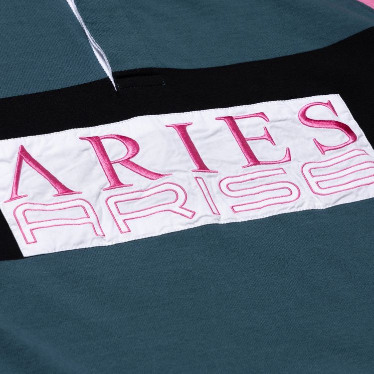 Aries Colour Blocked Rugby Shirt Petrol