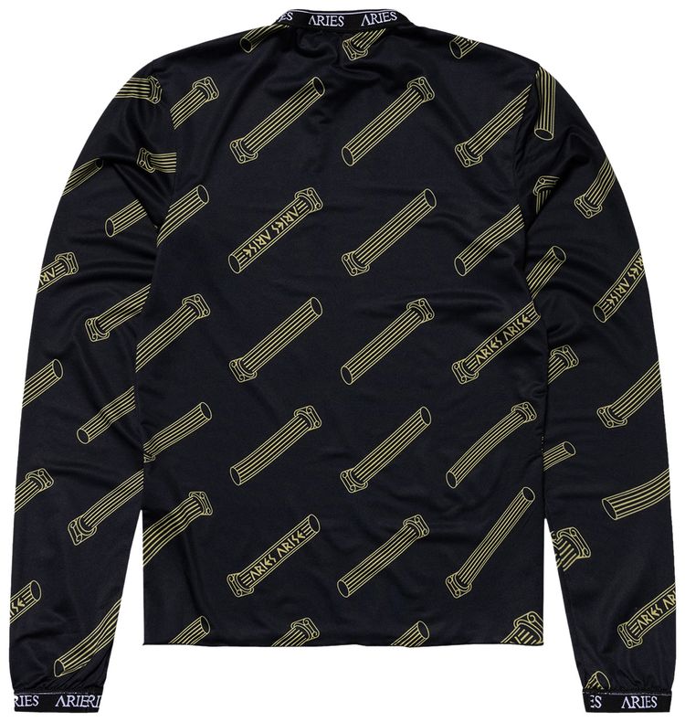 Aries Column Allover Print Long Sleeve Top Black