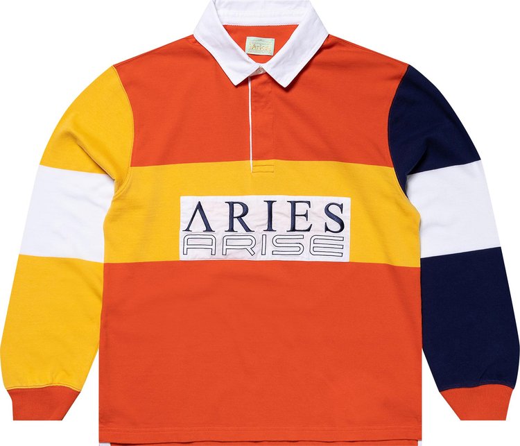 Aries Colour-Blocked Rugby Shirt 'Orange'