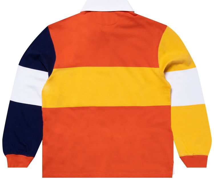 Aries Colour Blocked Rugby Shirt Orange