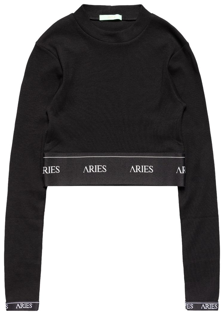 Aries Rib Crop Top Black