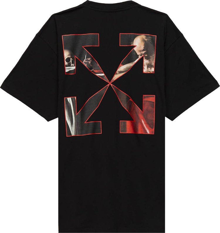 Off White Caravaggio Short Sleeve Over Tee BlackRed