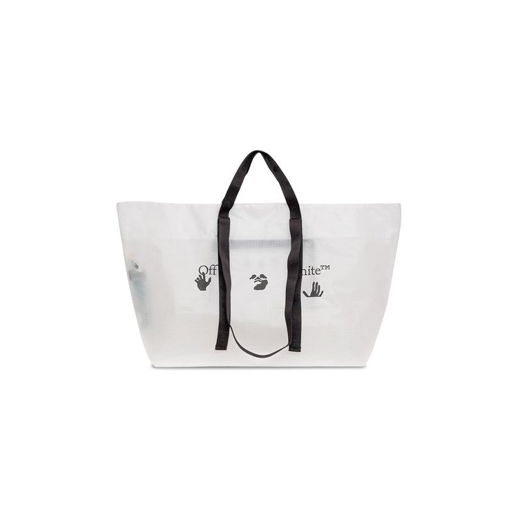 Off White Logo PVC Tote WhiteBlack