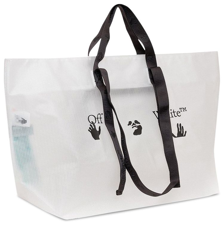 Off White Logo PVC Tote WhiteBlack