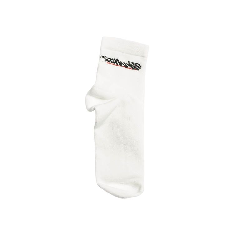 Off White New Script Short Socks WhiteBlack