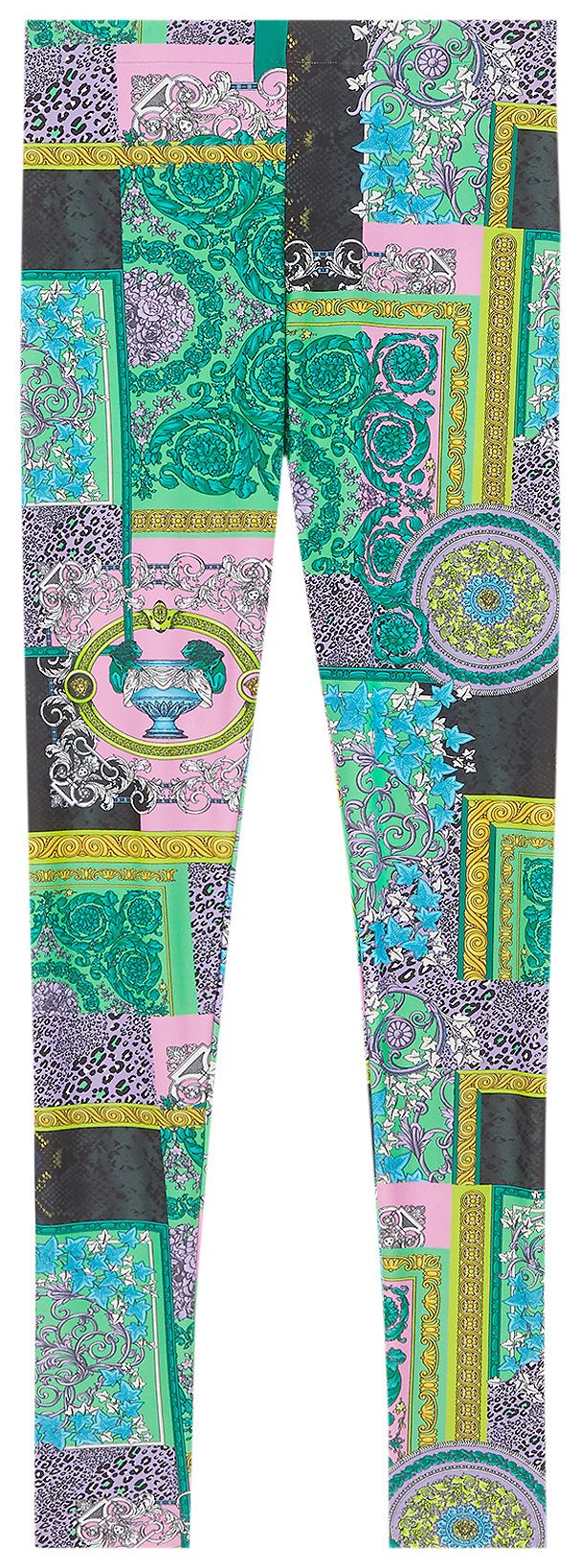 Versace Barocco Patchwork Print Leggings Multicolor
