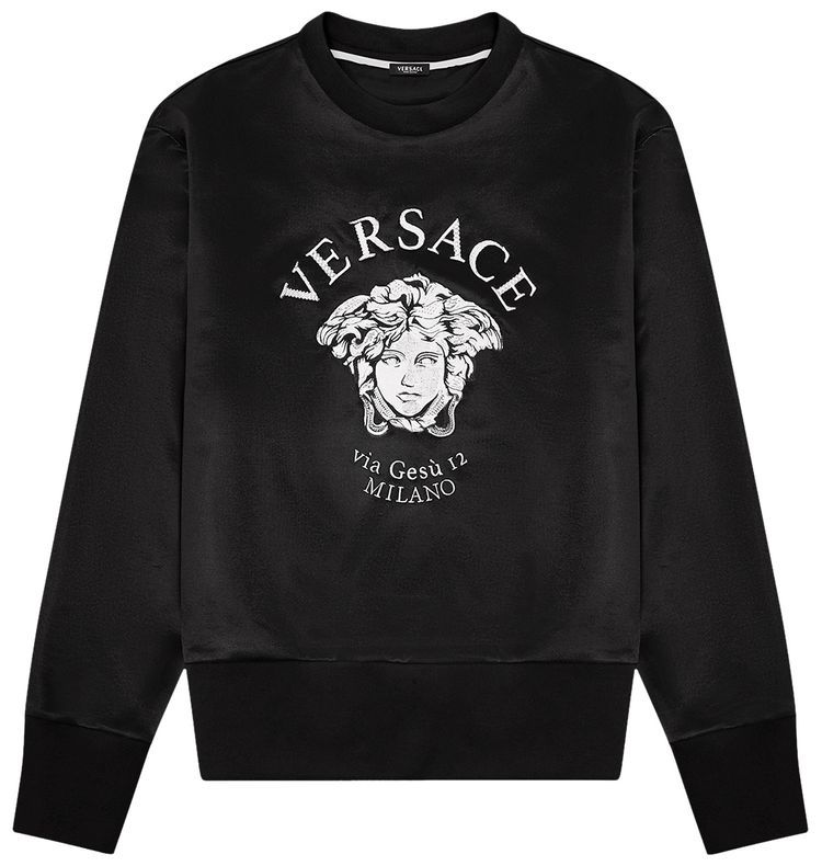 Versace Medusa Emboidered Sweatshirt Black
