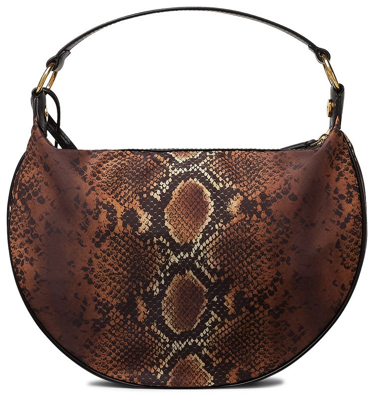 Versace Mixed Print Hobo Bag BlackMulticolorVersace