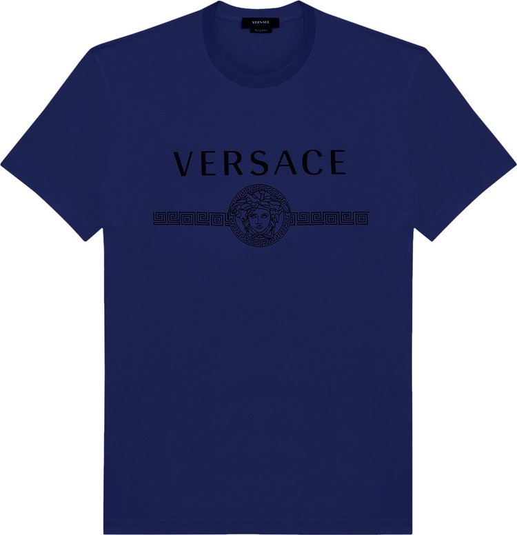 Versace Medusa Logo T Shirt Blue