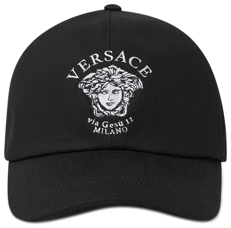 Versace Medusa Embroidered Hat Black