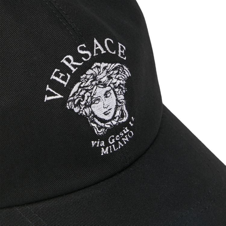 Versace Medusa Embroidered Hat Black