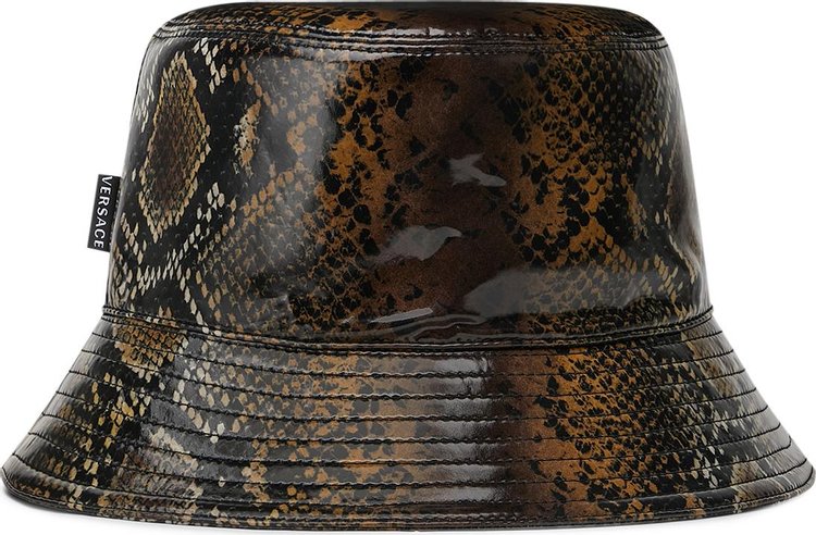 Versace Python Print Bucket Hat 'Natural'