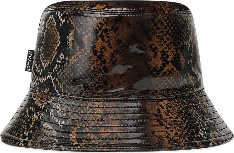 Versace Python Print Bucket Hat Natural