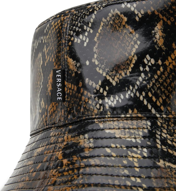 Versace Python Print Bucket Hat Natural