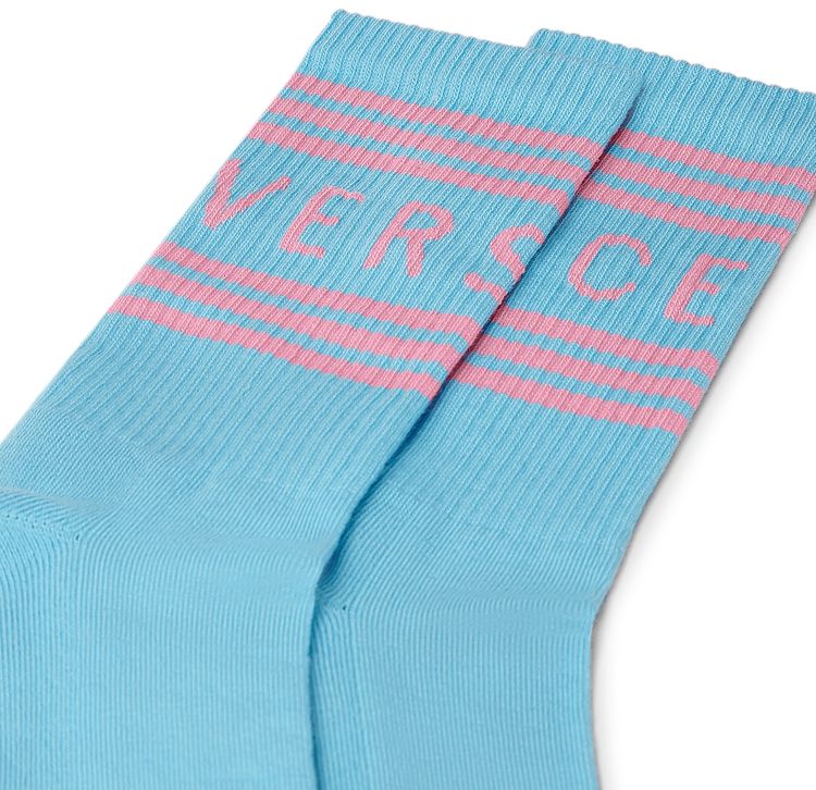 Versace Vintage Logo Sock Light BluePink