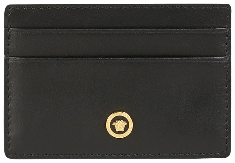 Versace Medusa Icon Card Case BlackWarm Gold