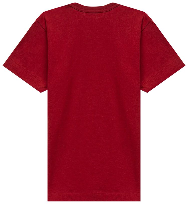 Comme des Garcons PLAY Double Mini Heart Tee Burgundy