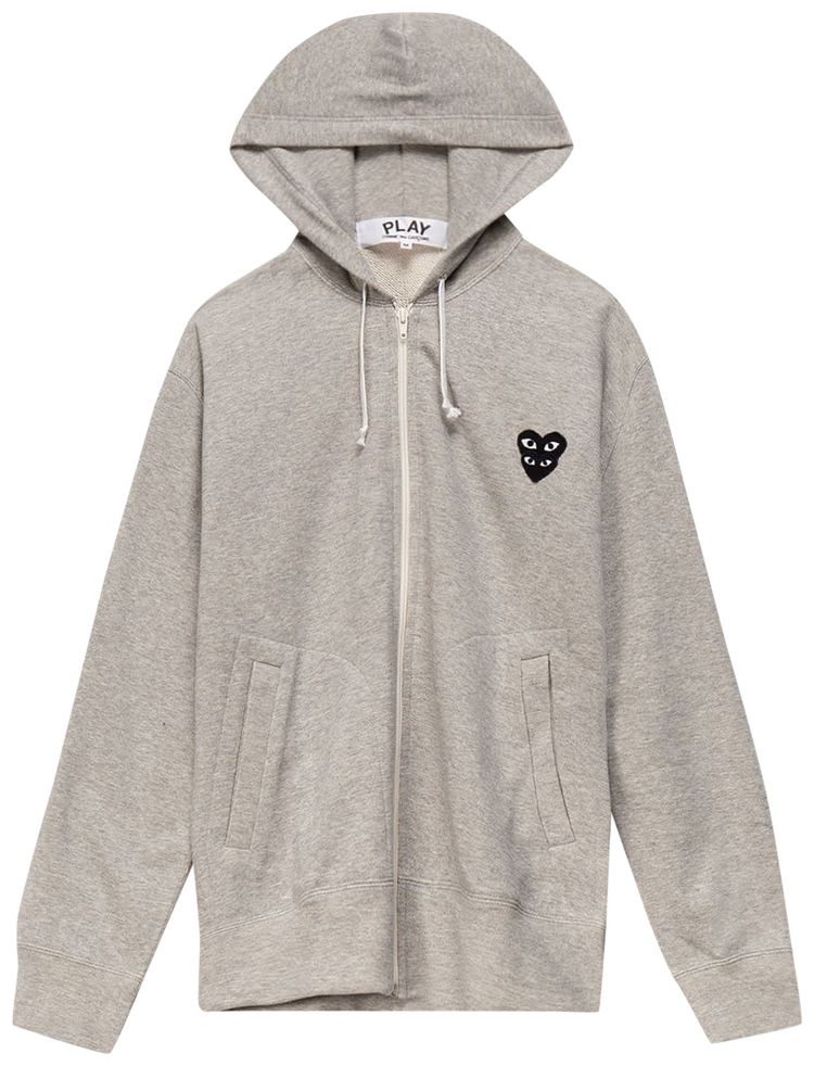 Comme des Garcons PLAY Mini Logo Hoodie Grey