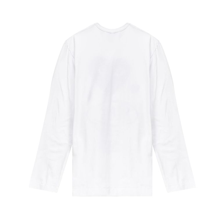 Comme des Garcons PLAY Miscellaneous Logo Long Sleeve Tee WhiteRed