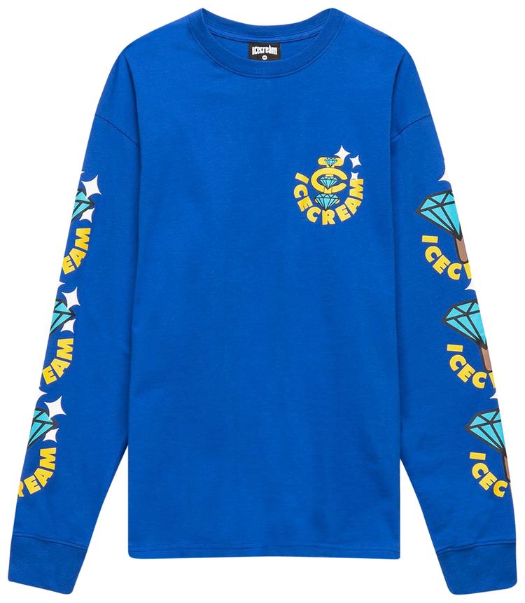 Icecream Bling Bling Long Sleeve T Shirt Nautical Blue