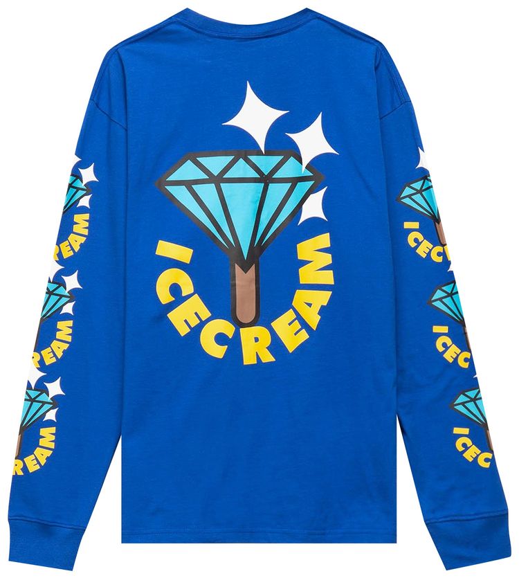 Icecream Bling Bling Long Sleeve T Shirt Nautical Blue