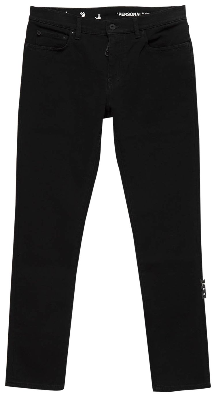 Off White Diag Pocket Skinny Jeans Black
