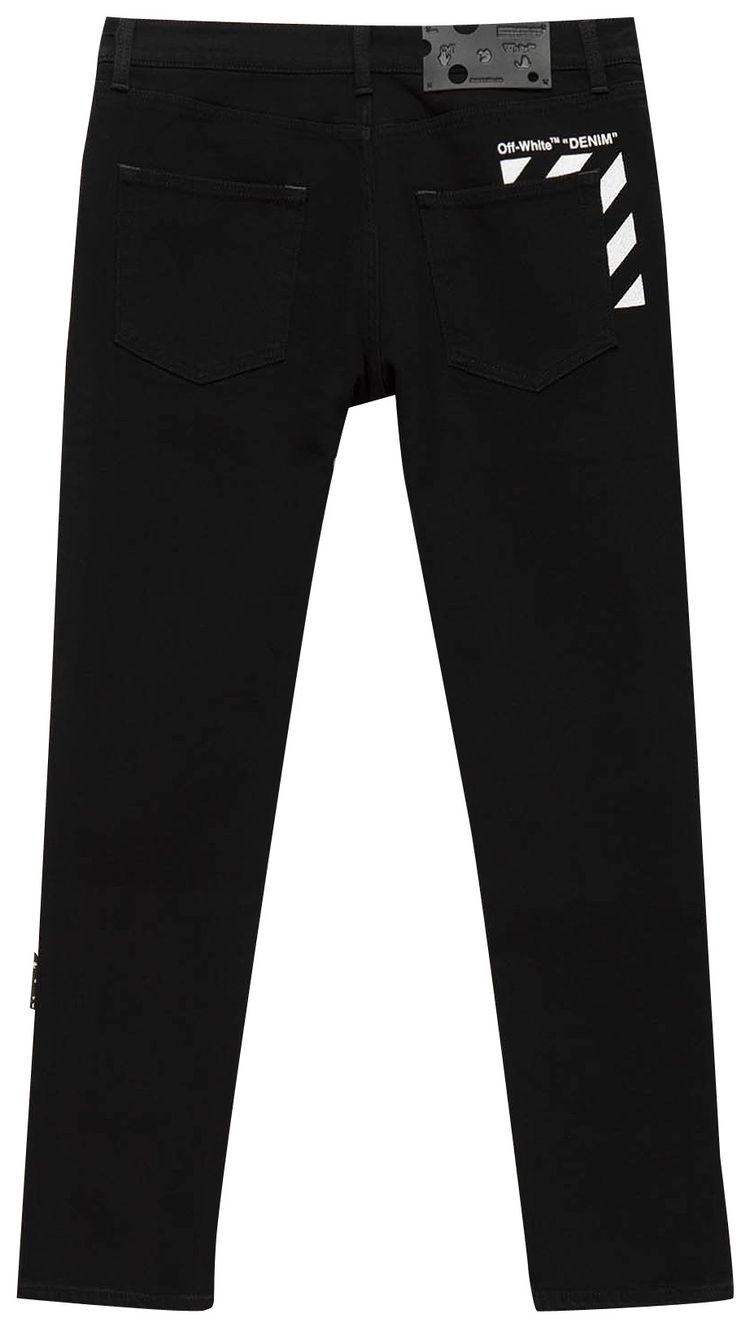 Off White Diag Pocket Skinny Jeans Black