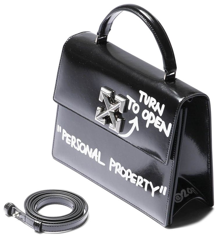 Off White Quote Jitney 14 Shoulder Bag Black