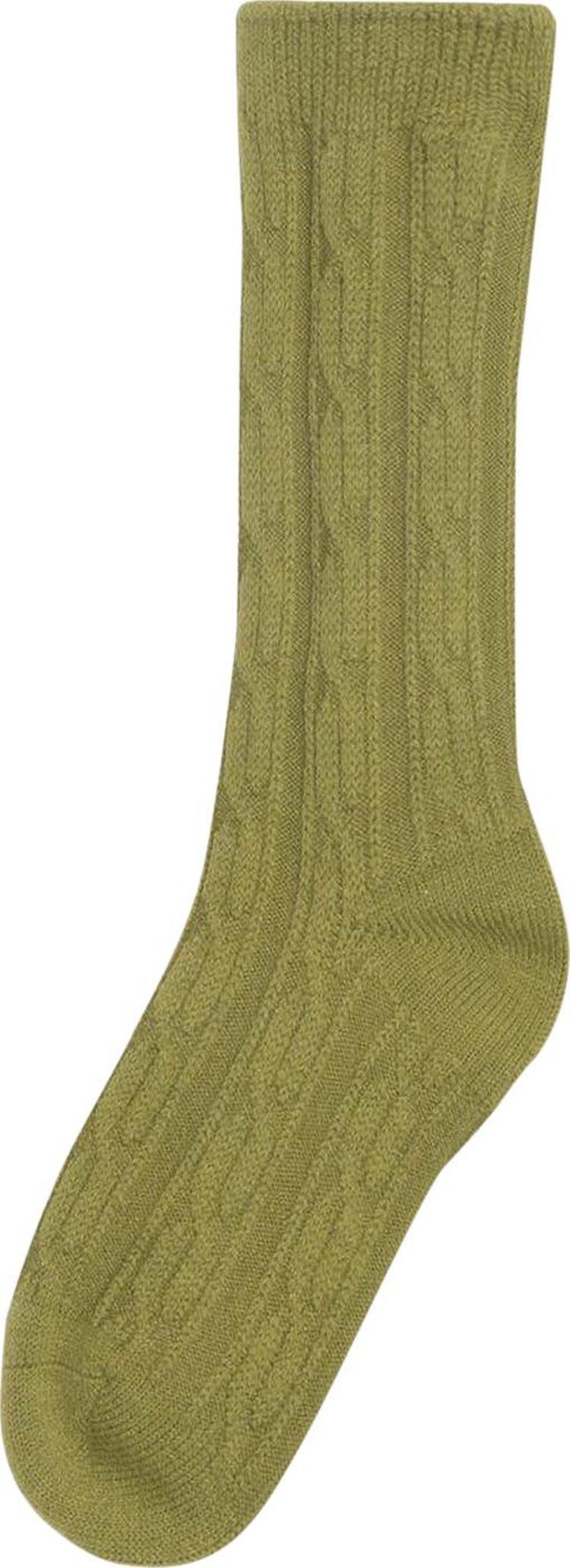 Stussy Cable Knit S Dress Socks Dark Lime