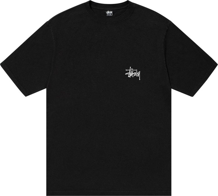 Stussy Basic Pigment Dyed Logo Tee Black