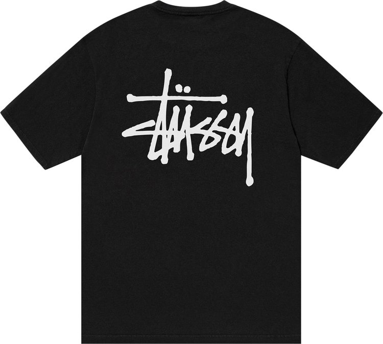 Stussy Basic Pigment Dyed Logo Tee Black