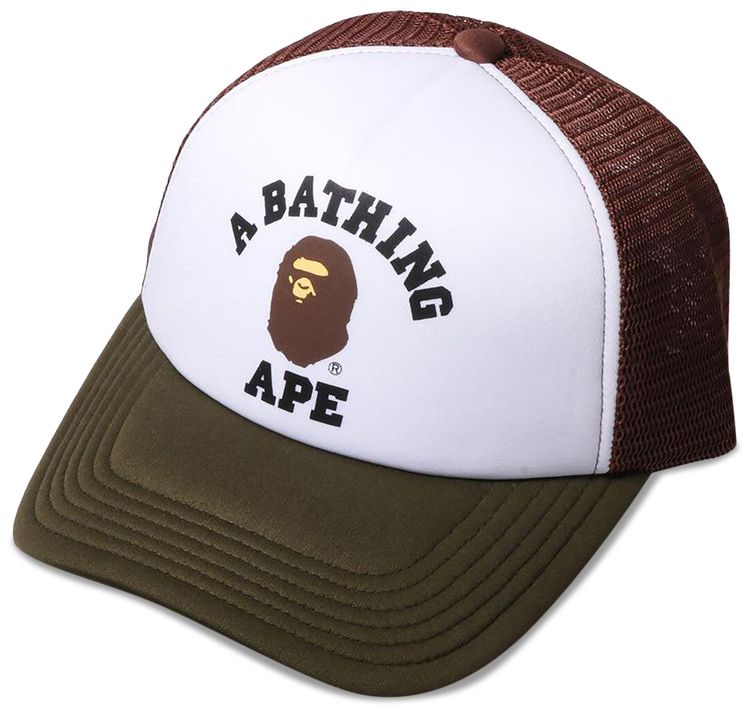 BAPE College Mesh Cap Olive