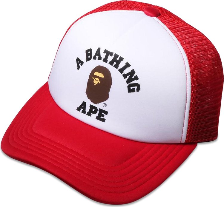 BAPE College Mesh Cap Red