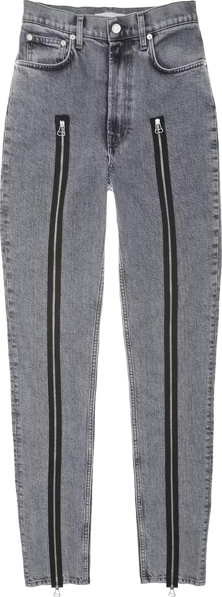 Helmut Lang Runway Hi Spikes Zipper Jeans Grey