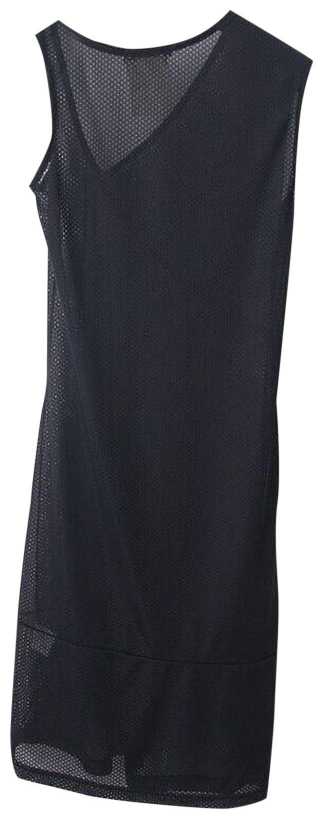 Vintage Helmut Lang Asymmetrical Mesh Dress Black