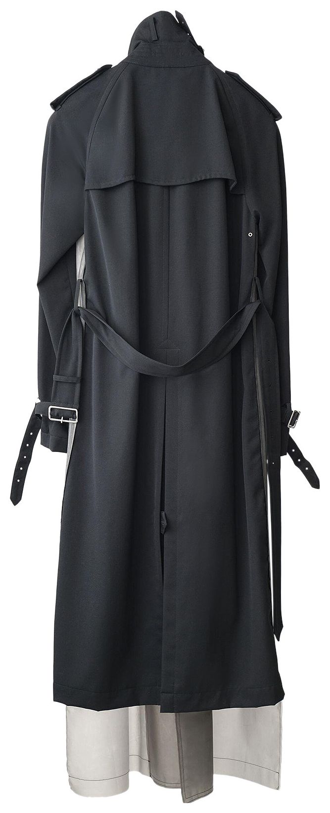 Comme des Garcons Homme Plus Mixed Material Trench Coat BlackMulticolor