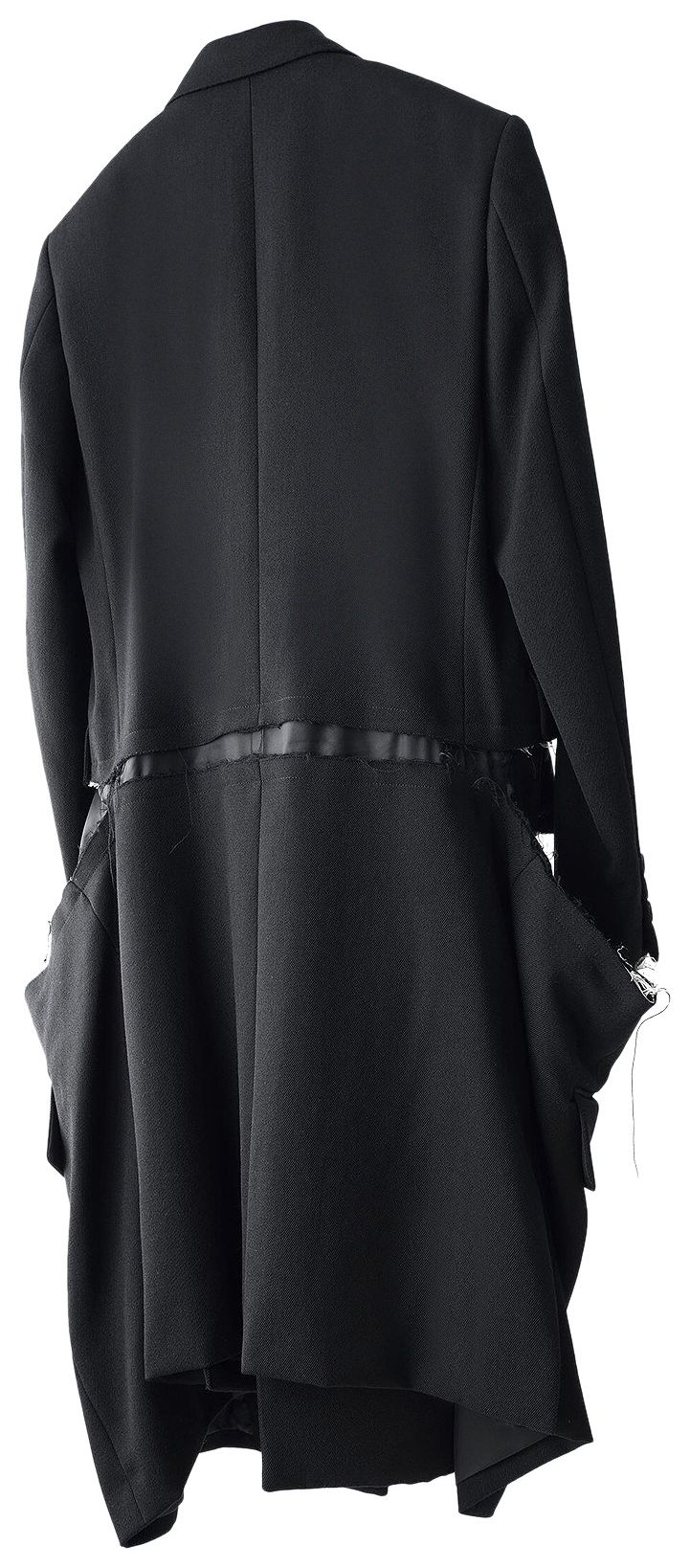 Comme des Garcons Distressed Trench Coat Black