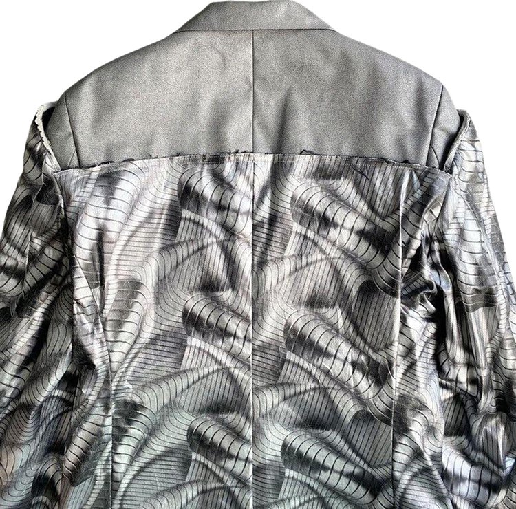 Comme des Garcons Metal Outlaw Long Blazer Runway Look 16 SilverMulticolor