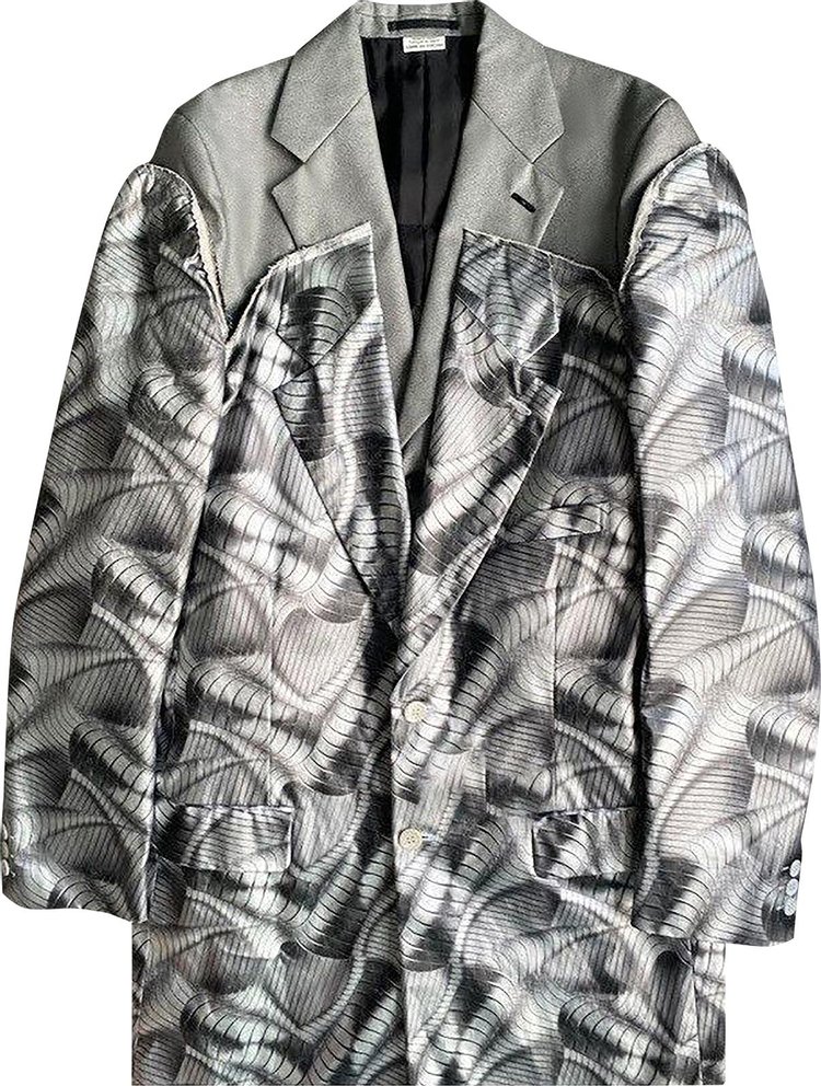 Comme des Garcons Metal Outlaw Long Blazer Runway Look 16 SilverMulticolor