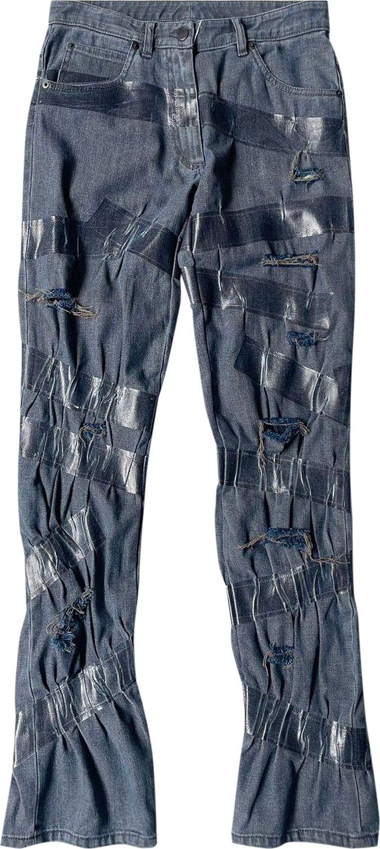 Maison Margiela Distressed Taped Denim Jeans 'Blue'