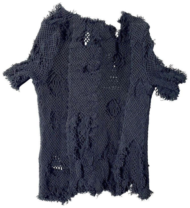 Vintage Comme des Garcons Distressed Mesh Top Black