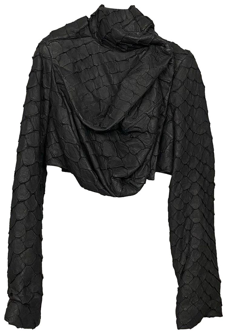 Rick Owens Pirarucu Cropped Drape Jacket Black