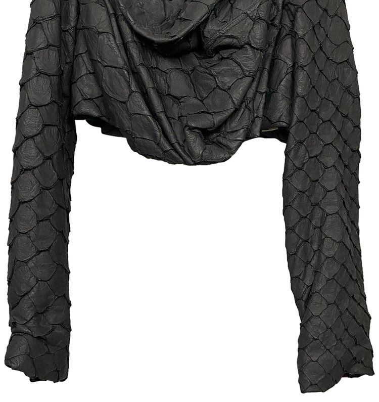 Rick Owens Pirarucu Cropped Drape Jacket Black