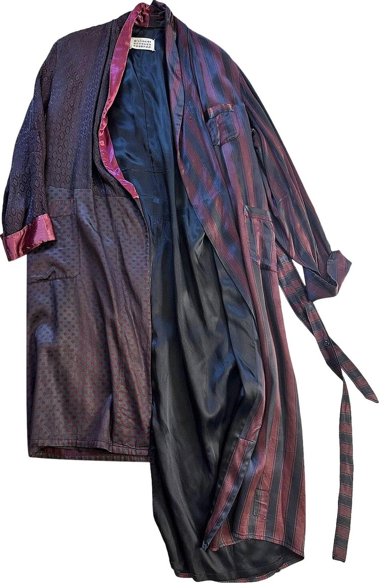 Vintage Maison Margiela Runway Upcycled Asymmetric Lounge Robe 1 Of 1 BlackMulticolor