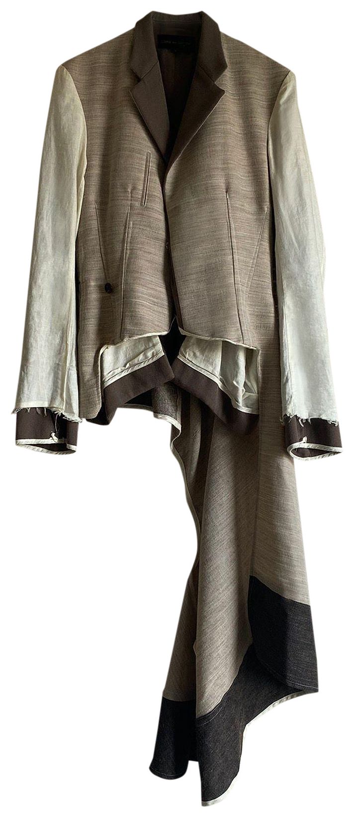 Vintage Comme des Garcons Deconstructed Jacket BeigeMulticolor